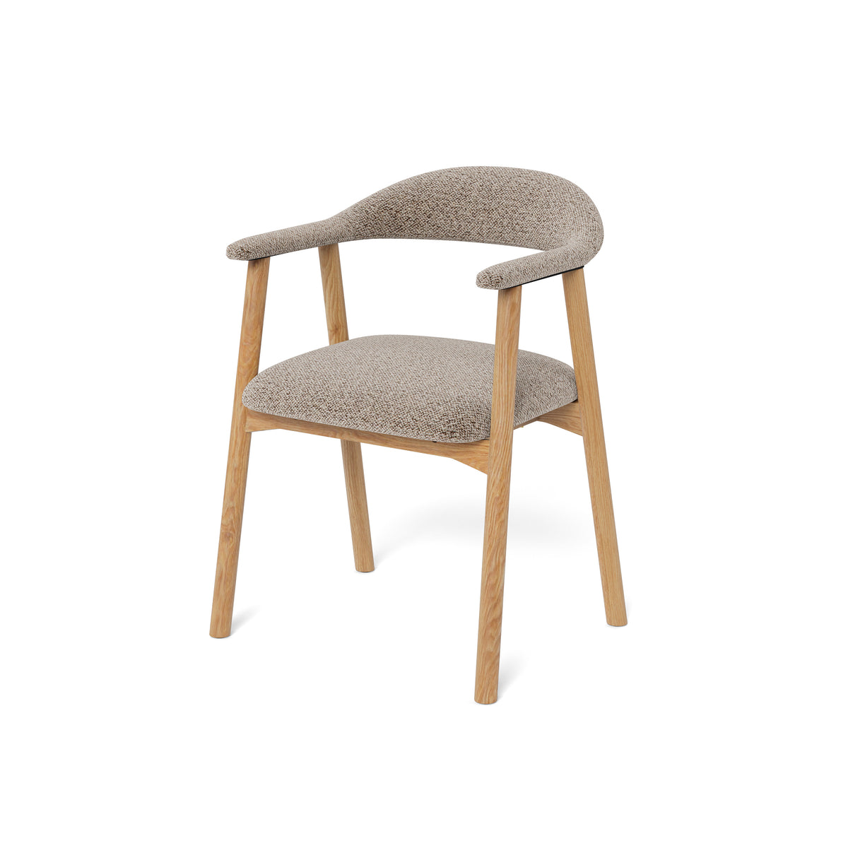 Hikari Komfort Set of Two Chairs with Armrests, Scandinavian Style – Grey Beige