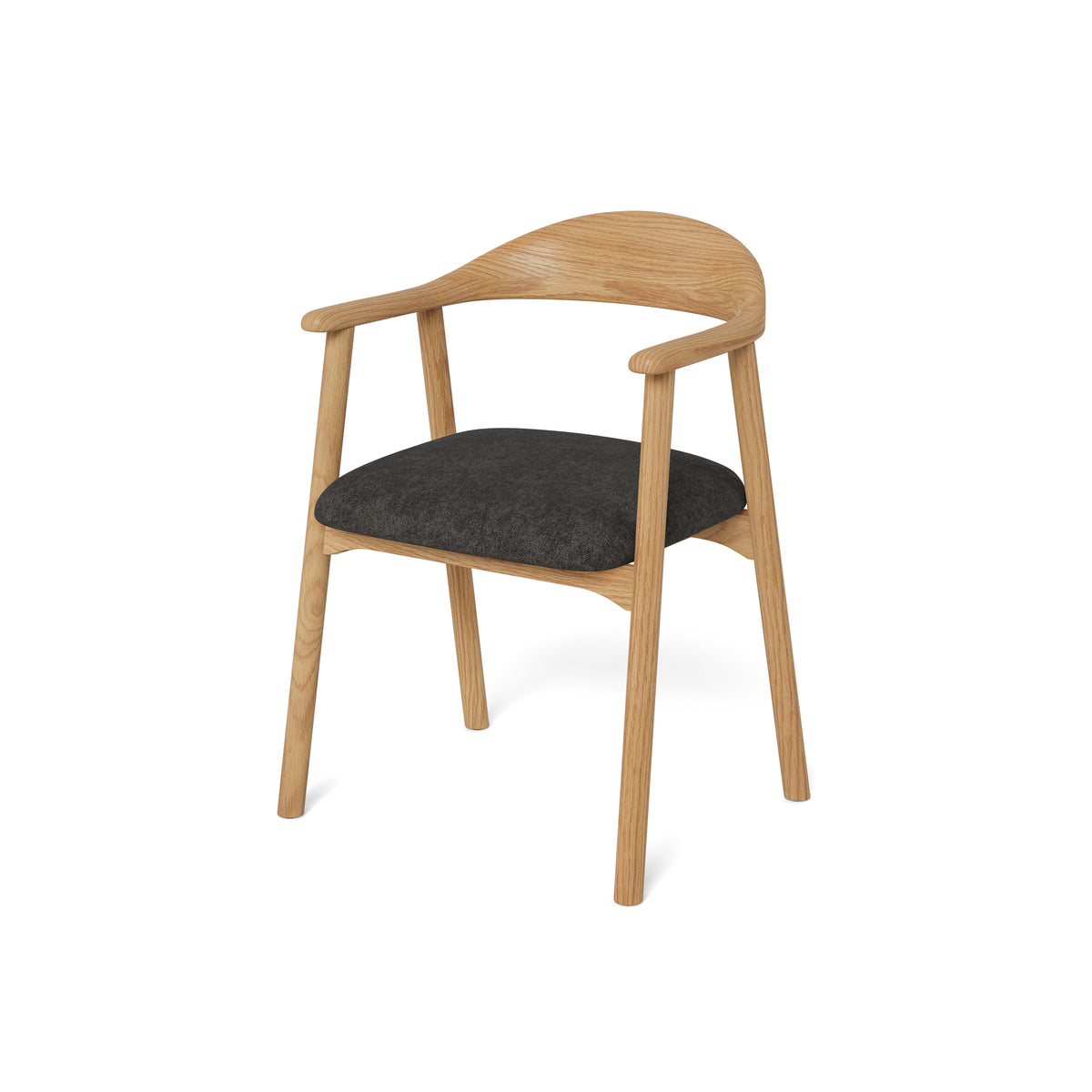 Hikari Set of Two Dining Chairs, Scandinavian Style – Graphite Grey