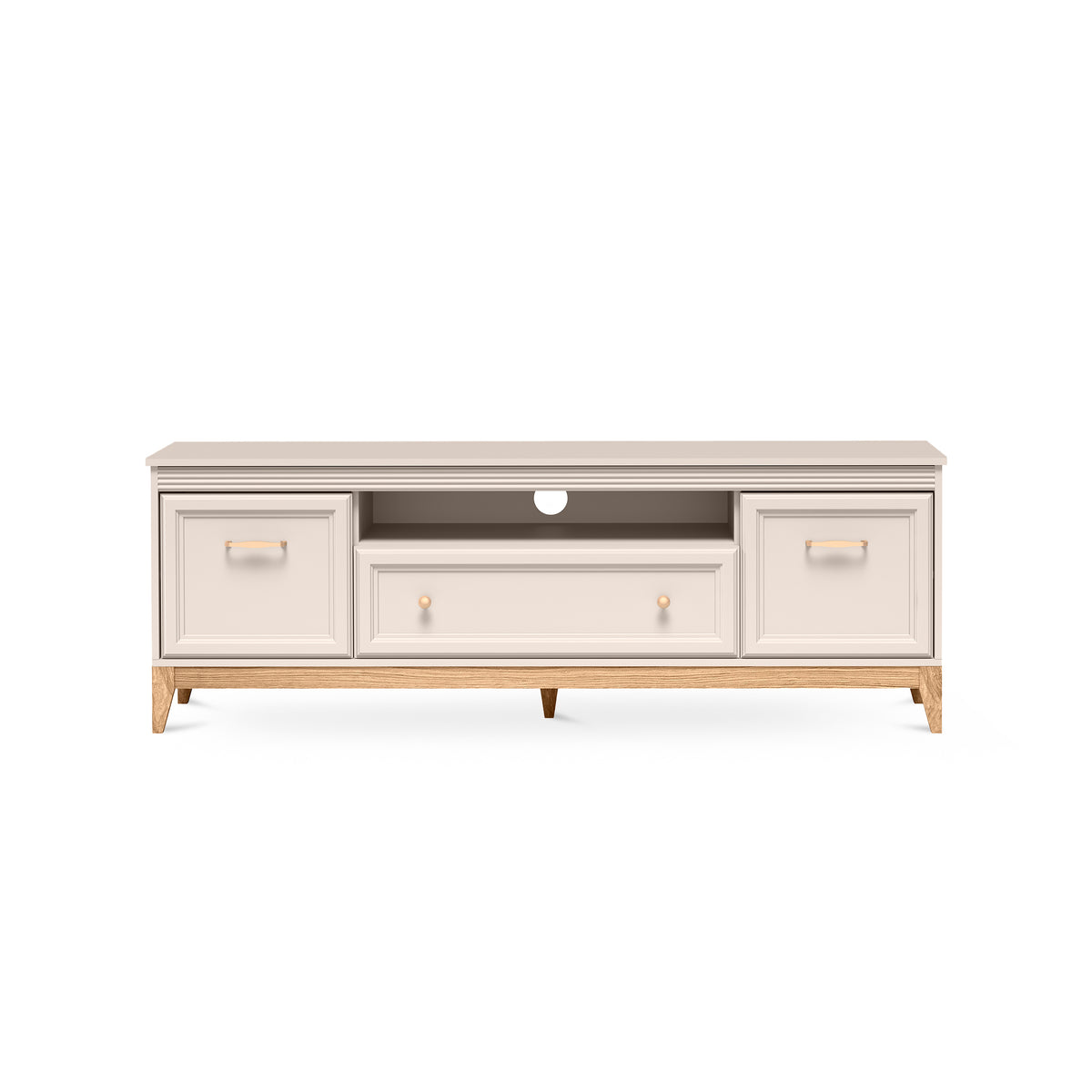 Serena TV Unit / TV Stand 179x62 with Fluted Fronts, Modern Classic Style – front view | Pillovely