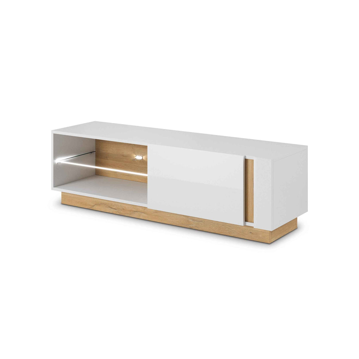 Armelia TV Unit / TV Stand 138x46, Glamour Style – angled view | Pillovely