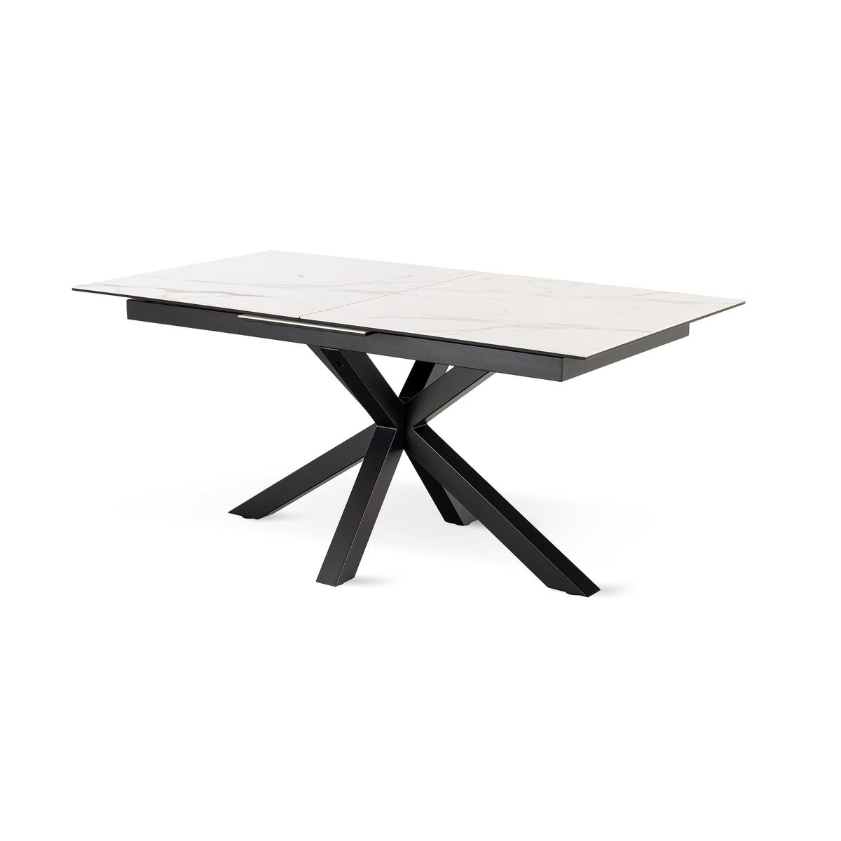 Lorrins Extendable Dining Table 168–210x76 cm, Modern Style – Cool White