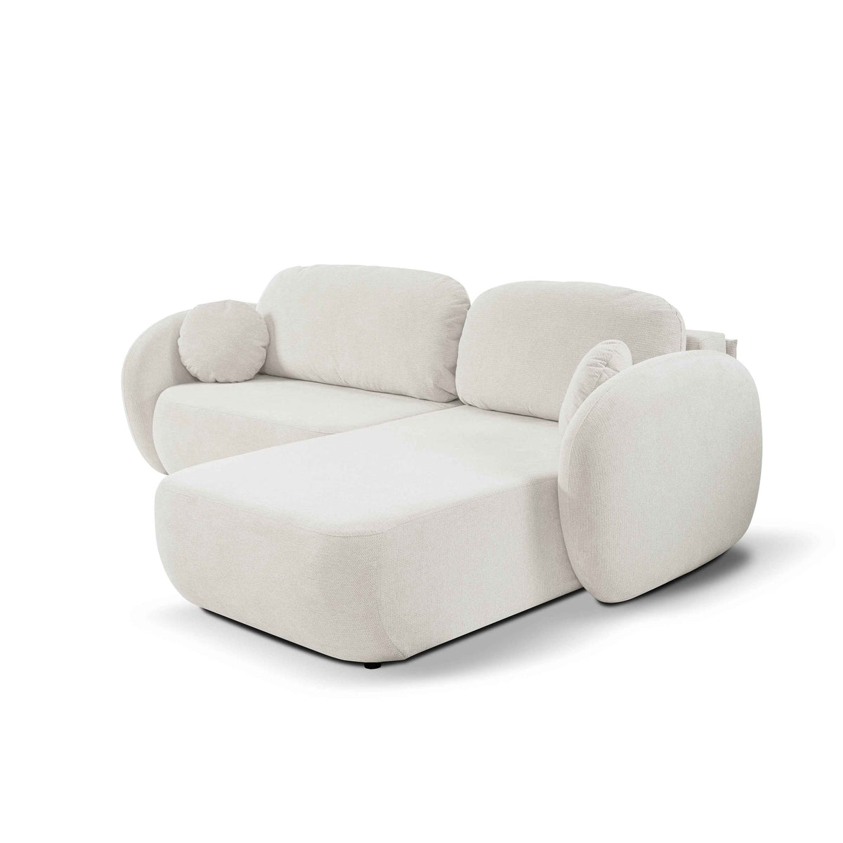 Olemo Corner Sofa Bed DL 248 cm, Modern Style, Aragon Fabric – angled view | Pillovely