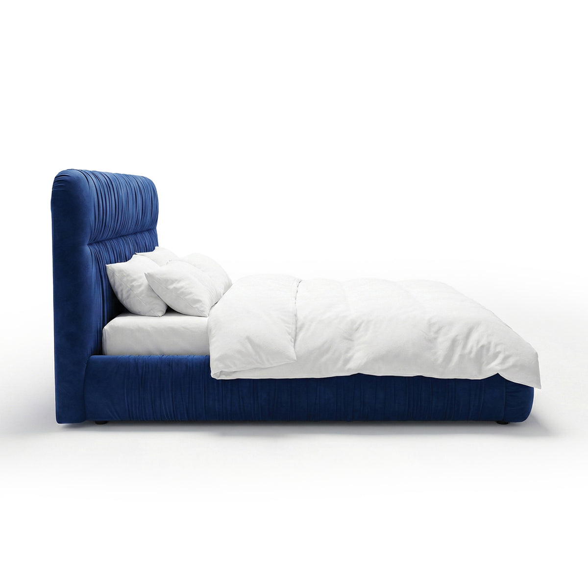 Drapori Upholstered Pleated Ottoman Bed with Storage, Modern Style