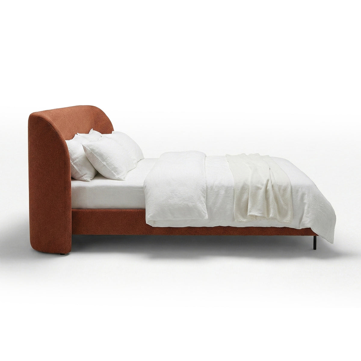 Dorida Upholstered Bed with a Smooth Headboard, Minimalist Style – side view