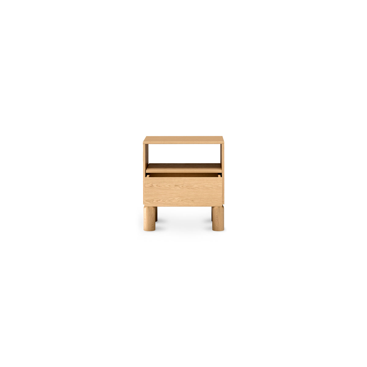 Fjord-nachtkastje 55x61 met lade en open nis in Scandinavische stijl - met open fronten