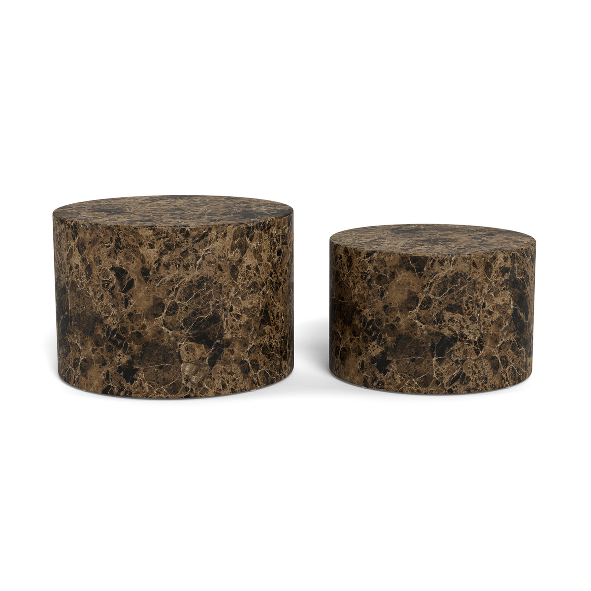 Cilindro Set of 2 Round Coffee Tables, Modern Style – front view