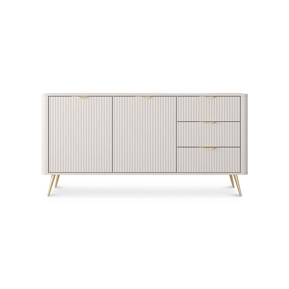 Laanti Sideboard with Drawers and Doors 163x81, Elegant Style – front view