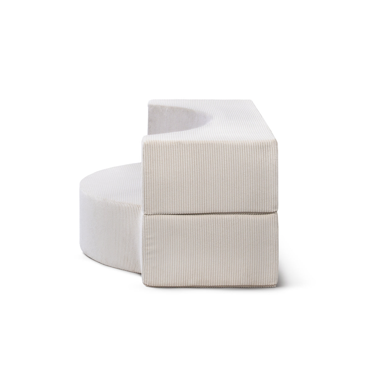 Lunaria Modular Foam Sofa Bed 200 cm, Japandi Style – side view