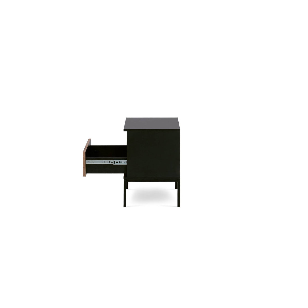 Lampy Bedside Table with Slatted Front 54x56 cm – with doors open