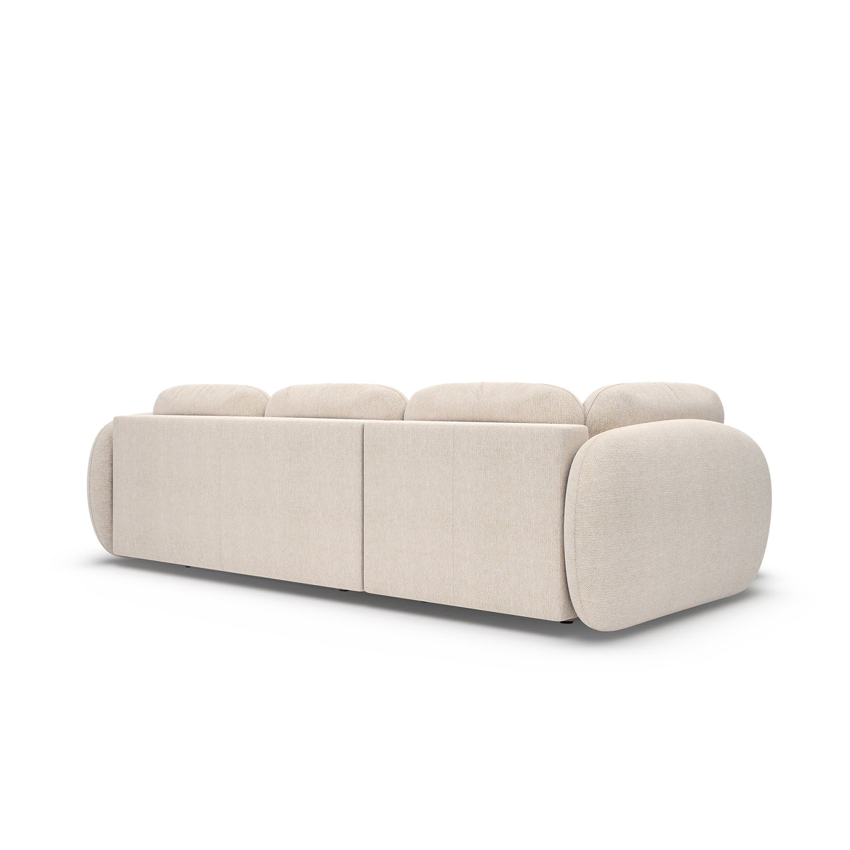 Olemo Corner Sofa Bed with Storage, Sleeping Area 123x250, Organic Modern – back view