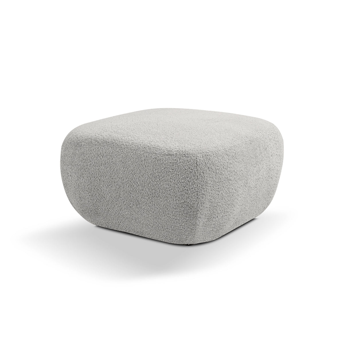 Olemo Pouffe in Organic Modern Style 75×39 cm, Abriamo Fabric – Steel Dust (ABRIAMO 06)