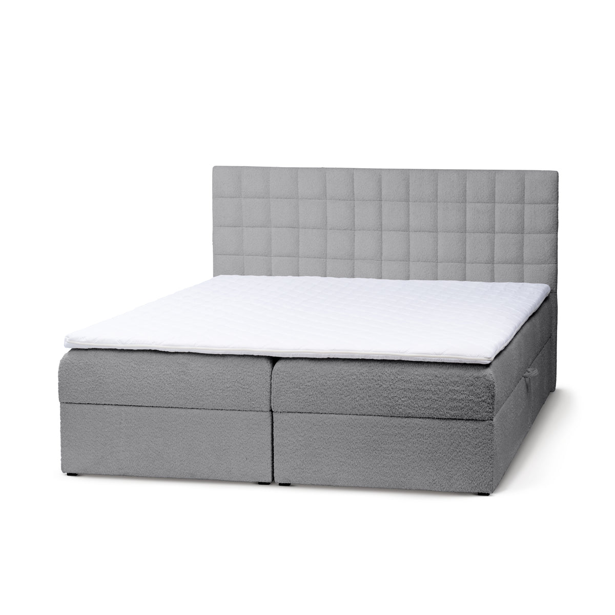 Laky Continental Divan Bed with Topper and Storage, Modern Style – Lunar Graphite (ABRIAMO 07), 200