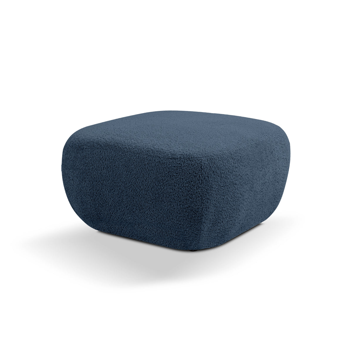 Olemo Pouffe in Organic Modern Style 75×39 cm, Abriamo Fabric – Cobalt Shadow (ABRIAMO 14)