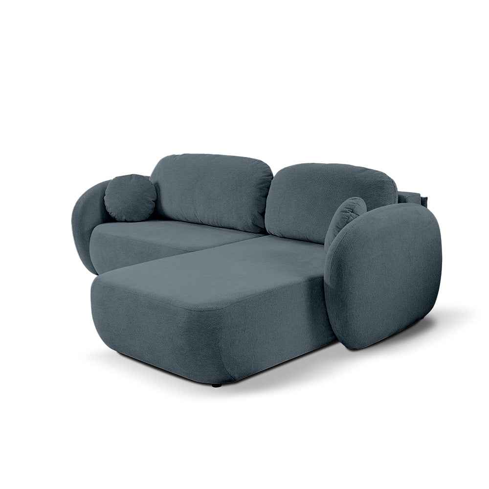 Olemo Corner Sofa Bed DL 248 cm, Modern Style, Aragon Fabric – Right-sided, Granite Current (ARAGON 72)