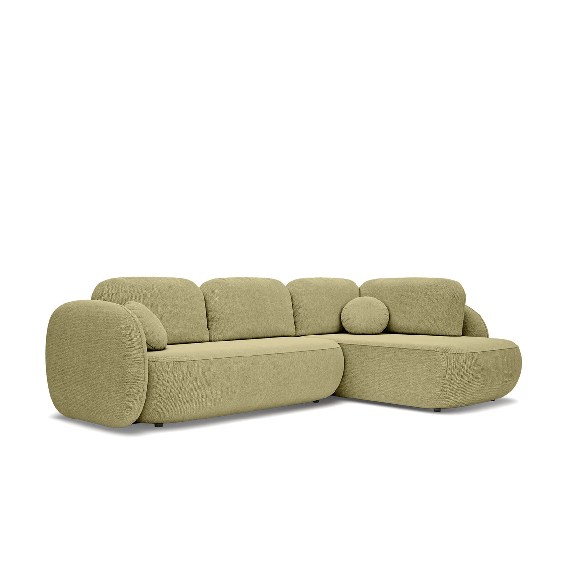 Olemo Corner Sofa Bed with Storage, Sleeping Area 123x250, Organic Modern – Right-hand facing, Golden Linen (ARAGON 35)