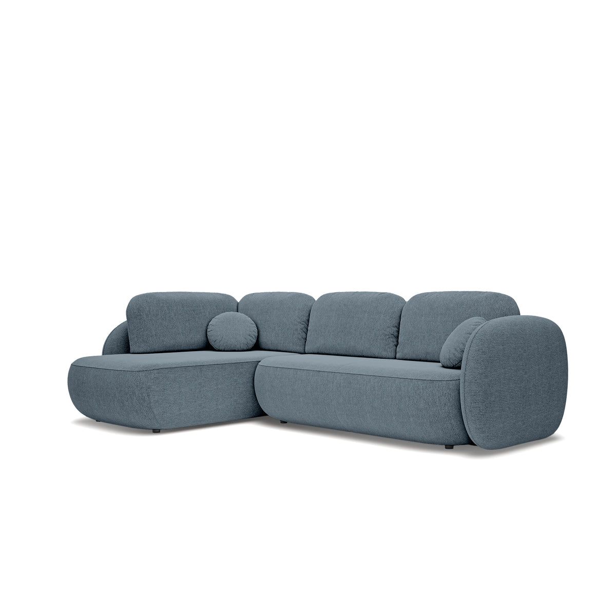 Olemo Corner Sofa Bed with Storage, Sleeping Area 123x250, Organic Modern – Left-hand facing, Granite Current (ARAGON 72)