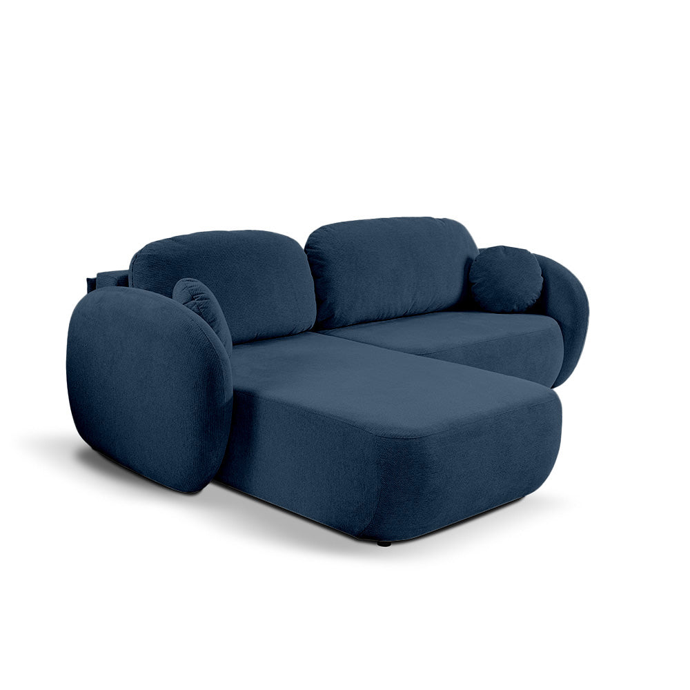Olemo Corner Sofa Bed DL 248 cm, Modern Style, Aragon Fabric – Left-sided, Ink Granite (ARAGON 74)