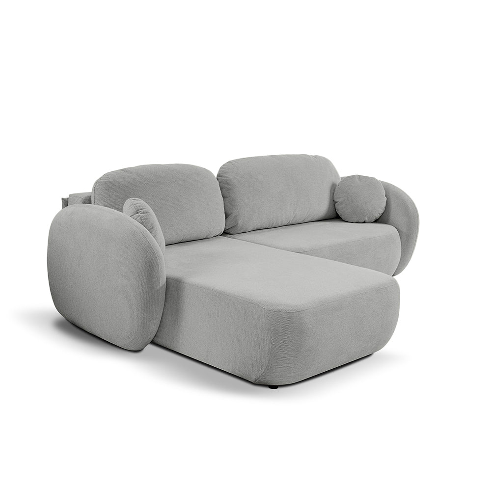 Olemo Corner Sofa Bed DL 248 cm, Modern Style, Aragon Fabric – Left-sided, Ashy Taupe (ARAGON 80)
