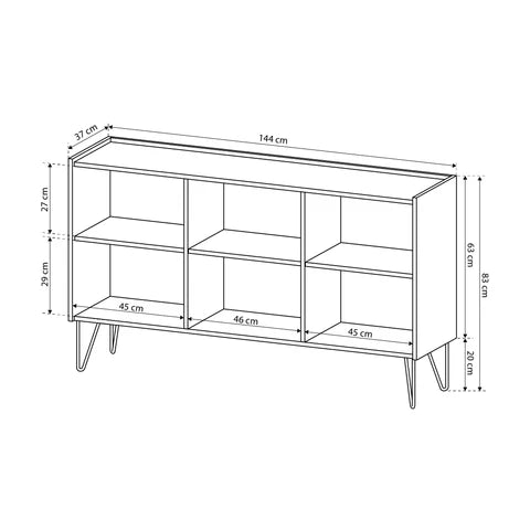 Ballada Sideboard 144x83, Glamour Style – Black Royal Marble Top, Push-to-open, Gold Legs – photo 6