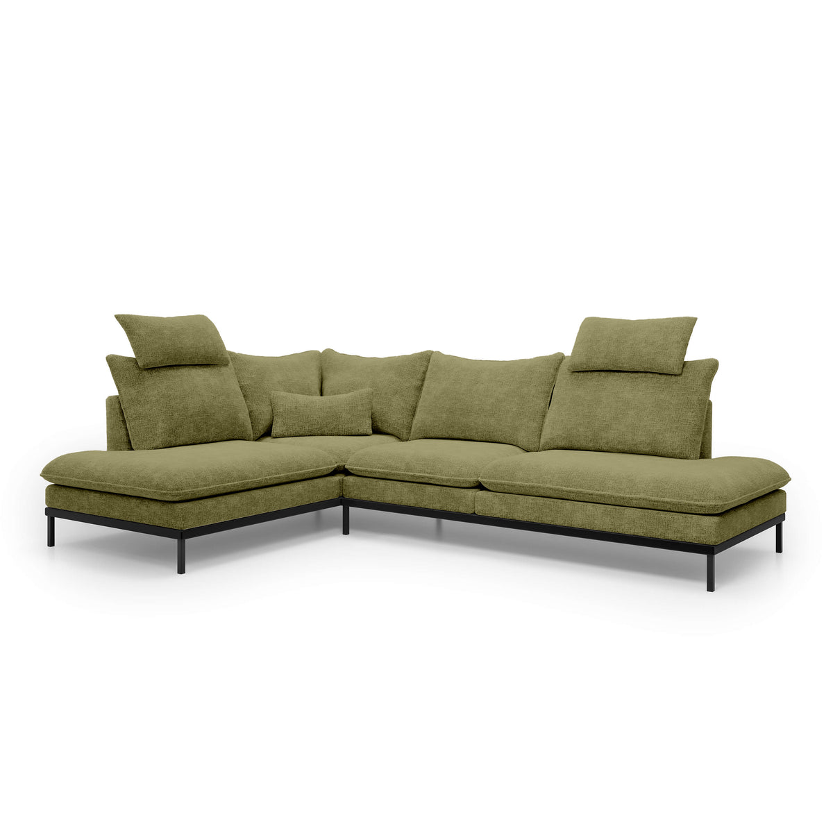 Leafy 4 Seater Premium Corner Sofa 293×198 cm, Elegant Style – Left-Sided, Golden Foliage (CREMONA 38)
