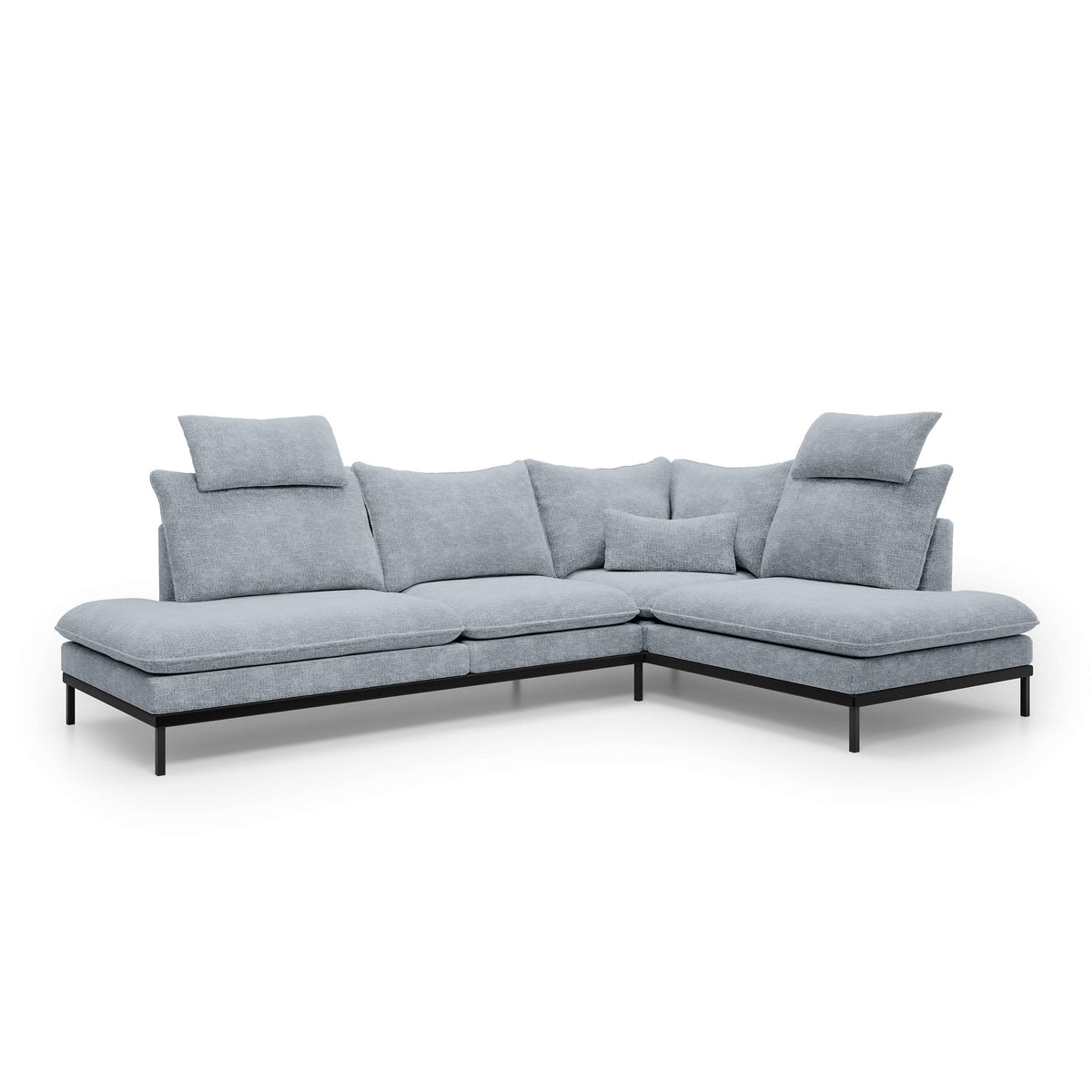 Leafy 4 Seater Premium Corner Sofa 293×198 cm, Elegant Style – Right-Sided, Misty Ocean (CREMONA 70)
