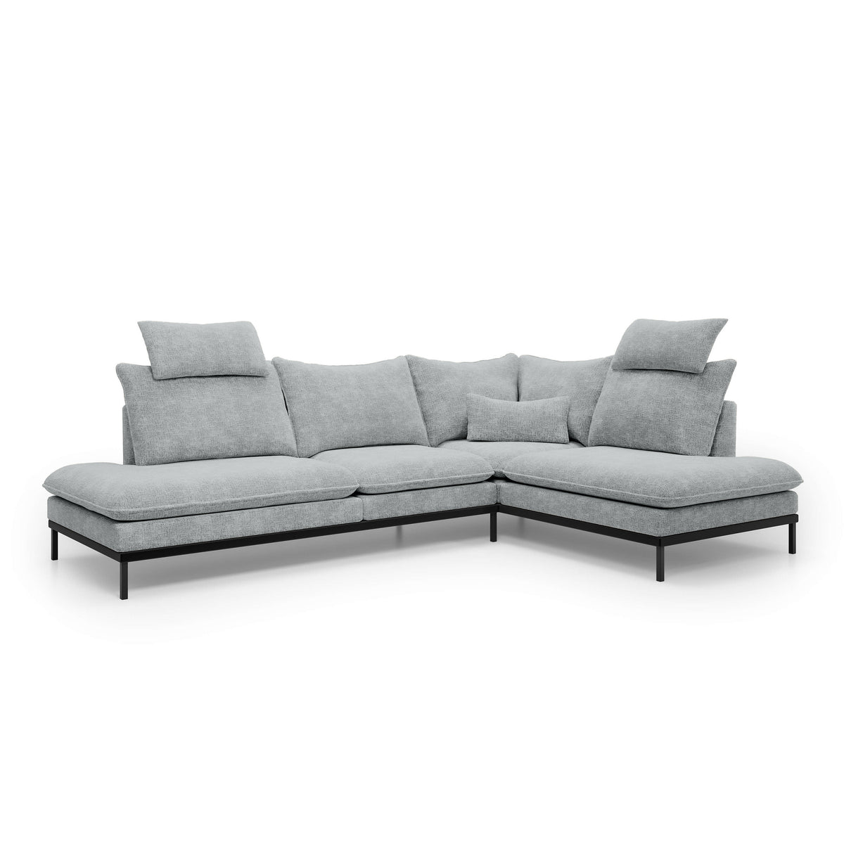 Leafy 4 Seater Premium Corner Sofa 293×198 cm, Elegant Style – Right-Sided, Steel Pearl (CREMONA 81)