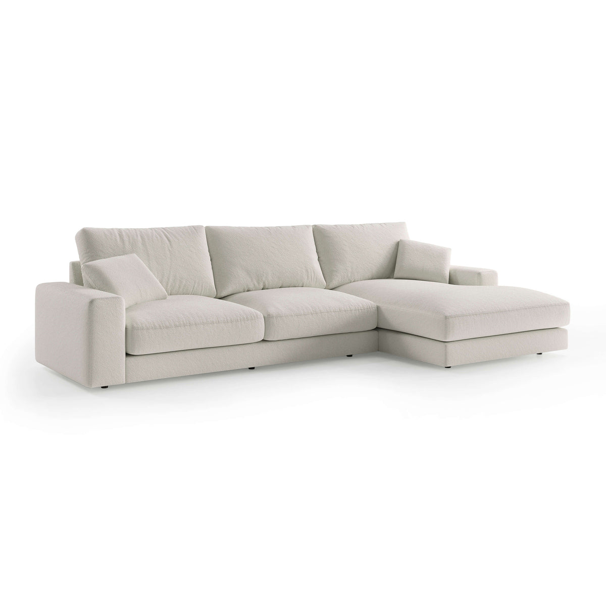 Harvesty 4–5 Seater Premium Corner Sofa, Minimalist Style – Right-Sided, Cream Taupe (ARAGON 03)