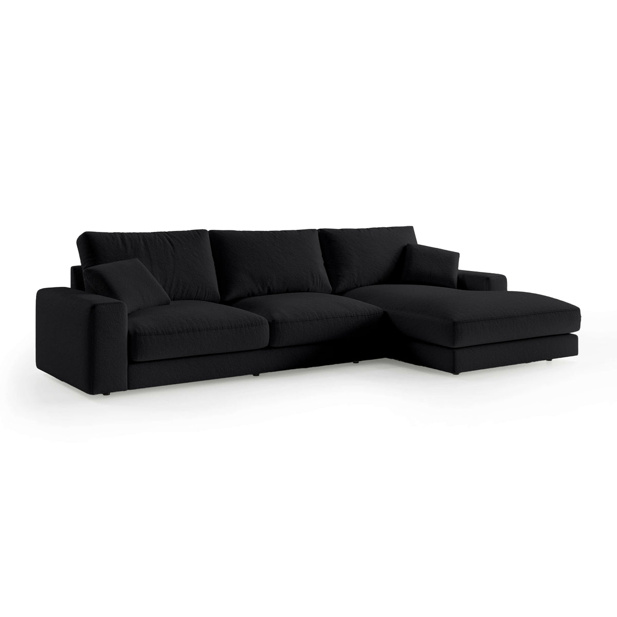 Harvesty 4–5 Seater Premium Corner Sofa, Minimalist Style – Right-Sided, Raven Depth (ARAGON 99)