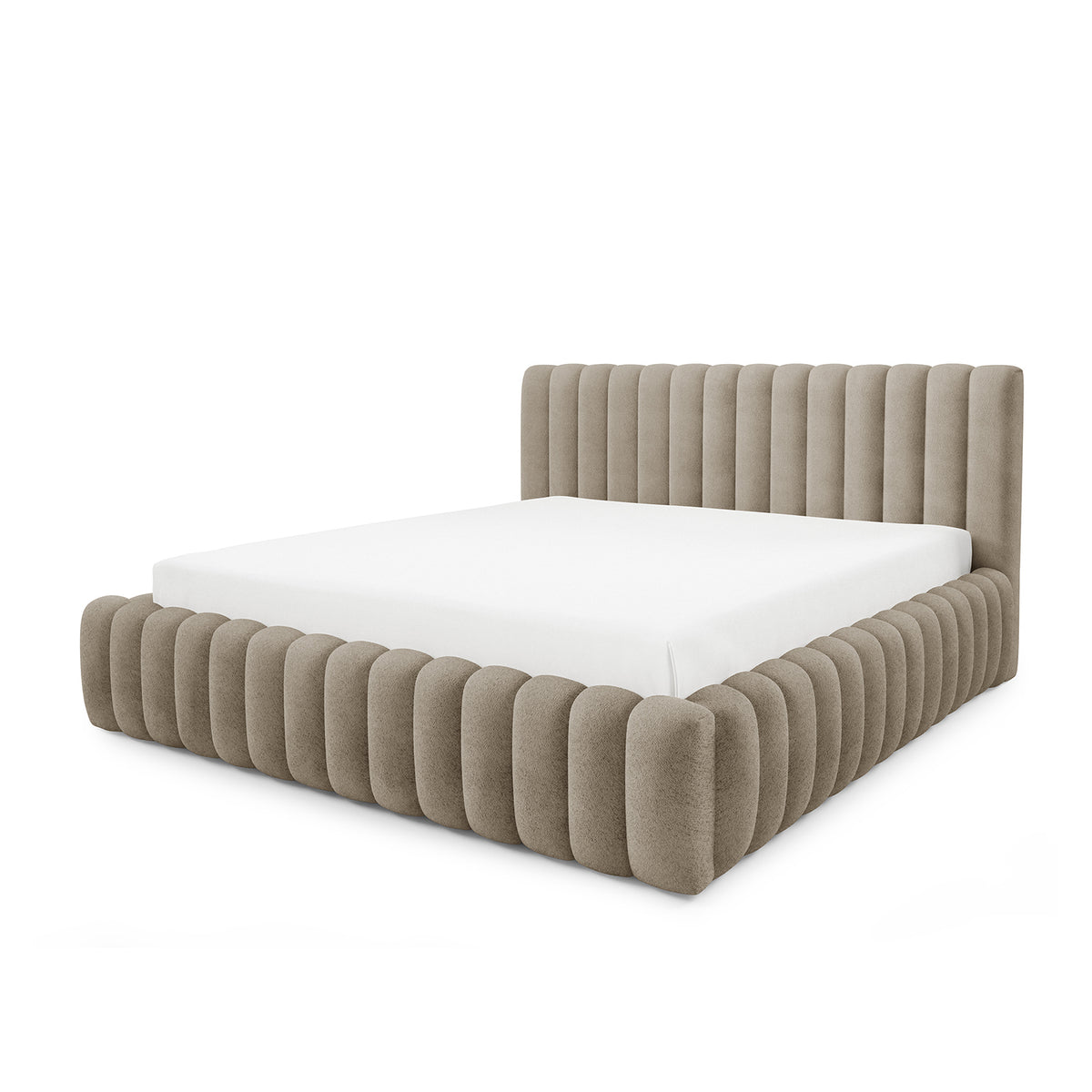 Gestoffeerd bed Pastel met opbergruimte in modern-softstijl, Coral-stof - foto 7