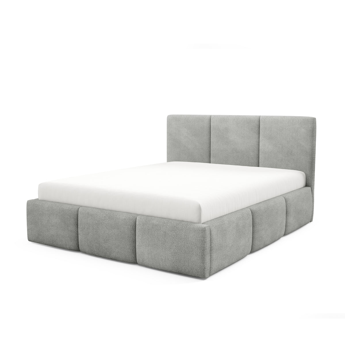 Gestoffeerd bed met opbergruimte in verschillende maten, in moderne stijl, stof Coral | Melora Niet Woestijngrijs (CORAL 75)