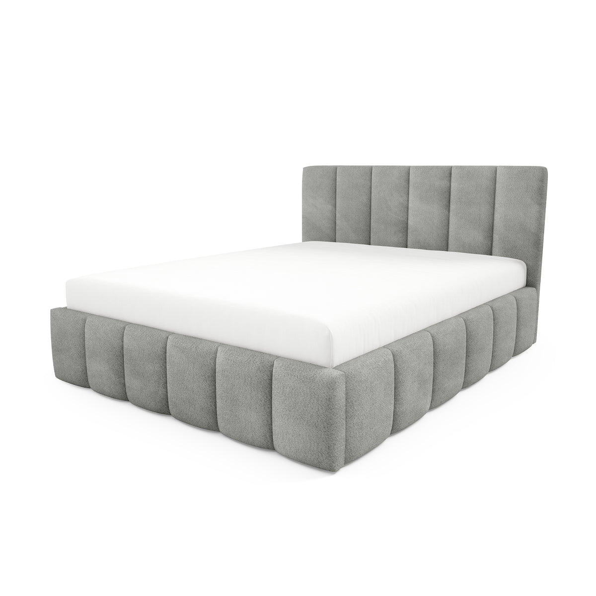 Nerom Quilted Upholstered Ottoman Bed with Storage, Various Sizes in Elegant Style, Coral Fabric – Desert Gray (CORAL 75)
