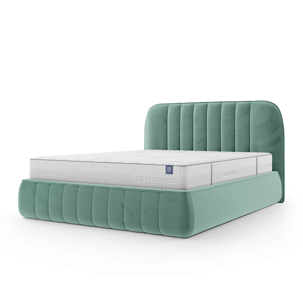 Carla Upholstered Ottoman Bed with Storage, Soft Minimalism Style – Emerald Deep (FRESH 10), 200