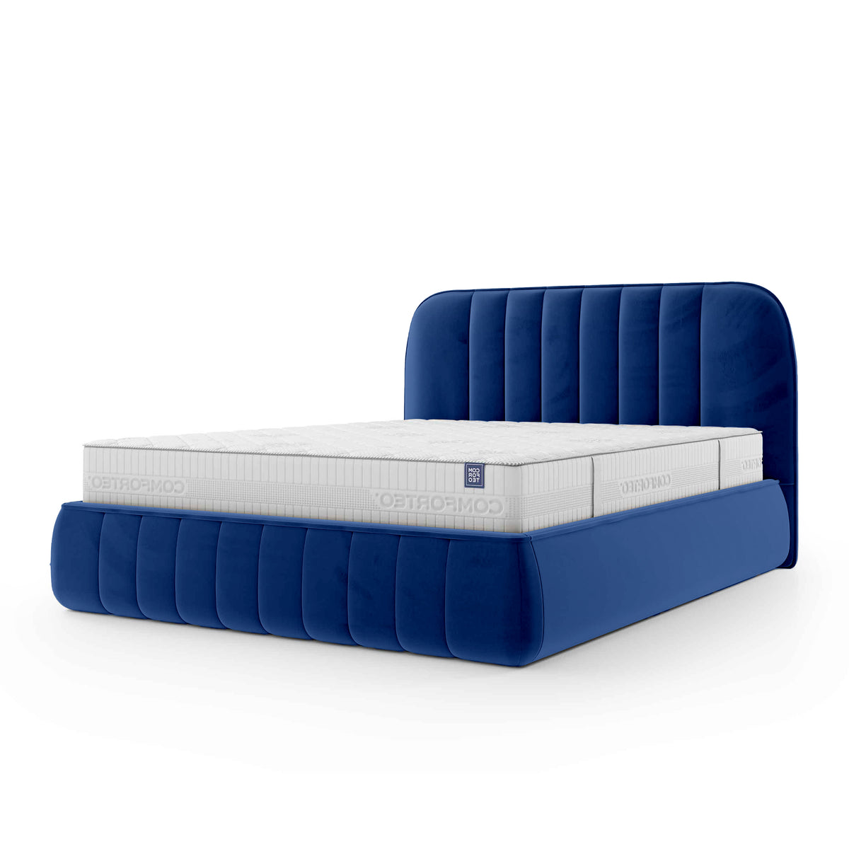 Carla Upholstered Ottoman Bed with Storage, Soft Minimalism Style – Night Navy (FRESH 11), 200