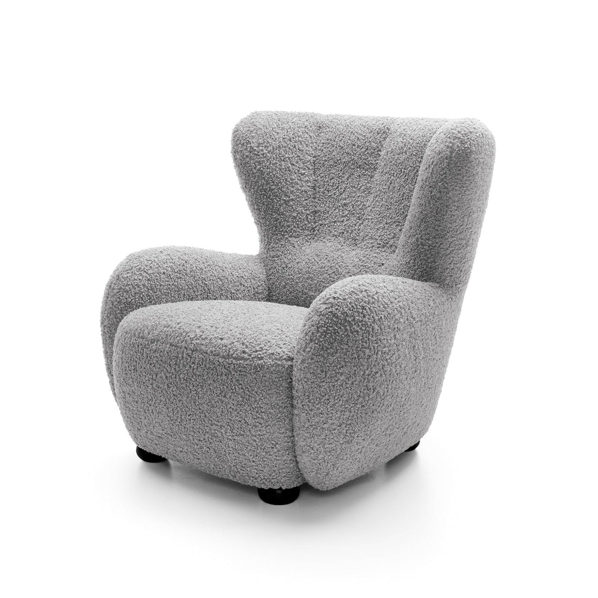 Tedi Armchair 88 cm, Scandinavian Style – Ash Graphite (ROLF 06), Black