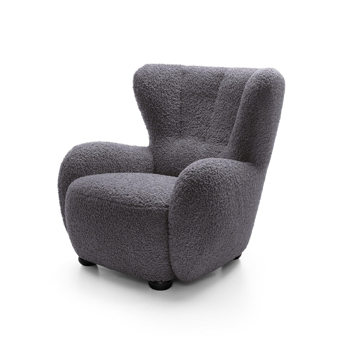 Tedi Armchair 88 cm, Scandinavian Style – Black Ebony (ROLF 08), Black
