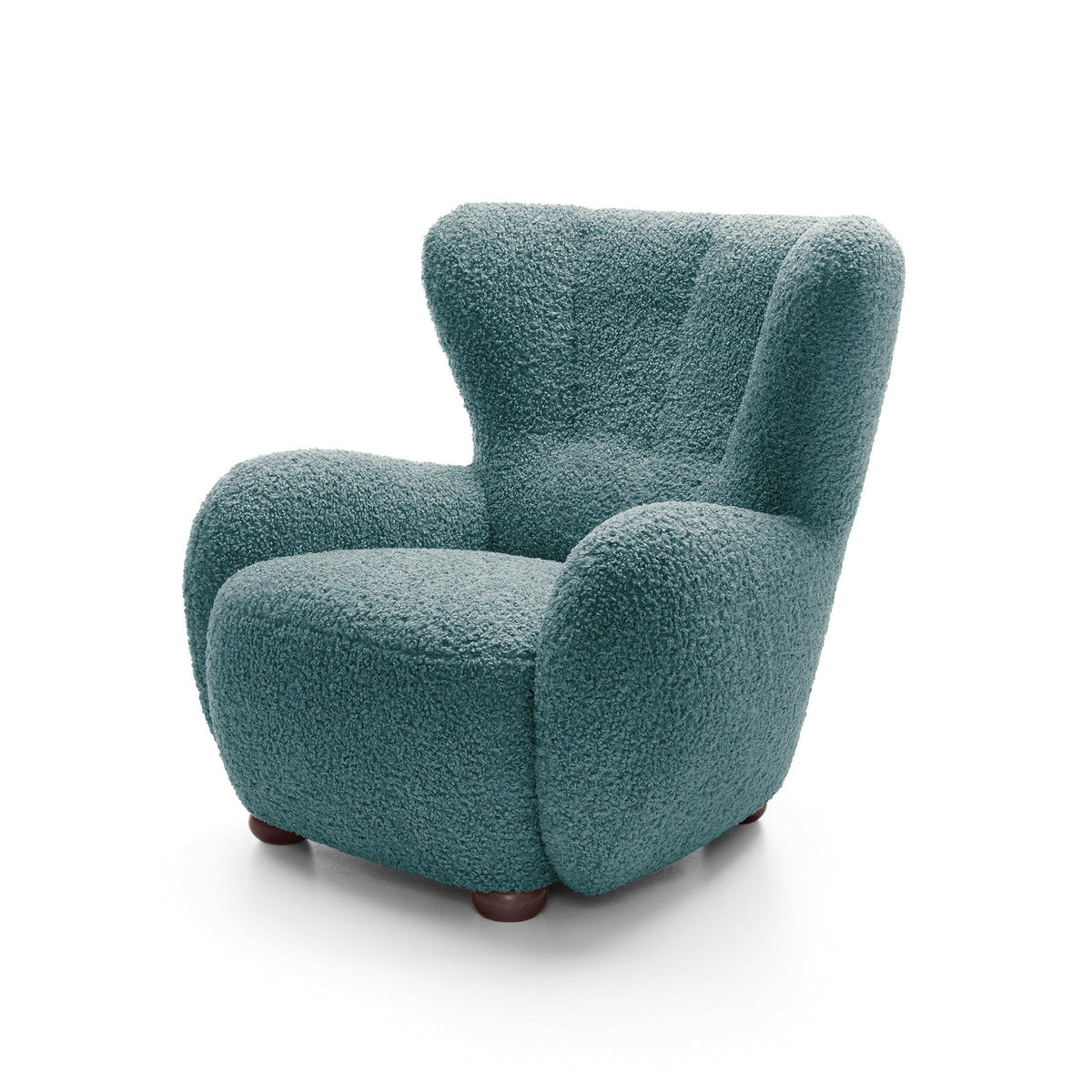 Tedi Armchair 88 cm, Scandinavian Style – Atlantic Graphite (ROLF 17), Walnut