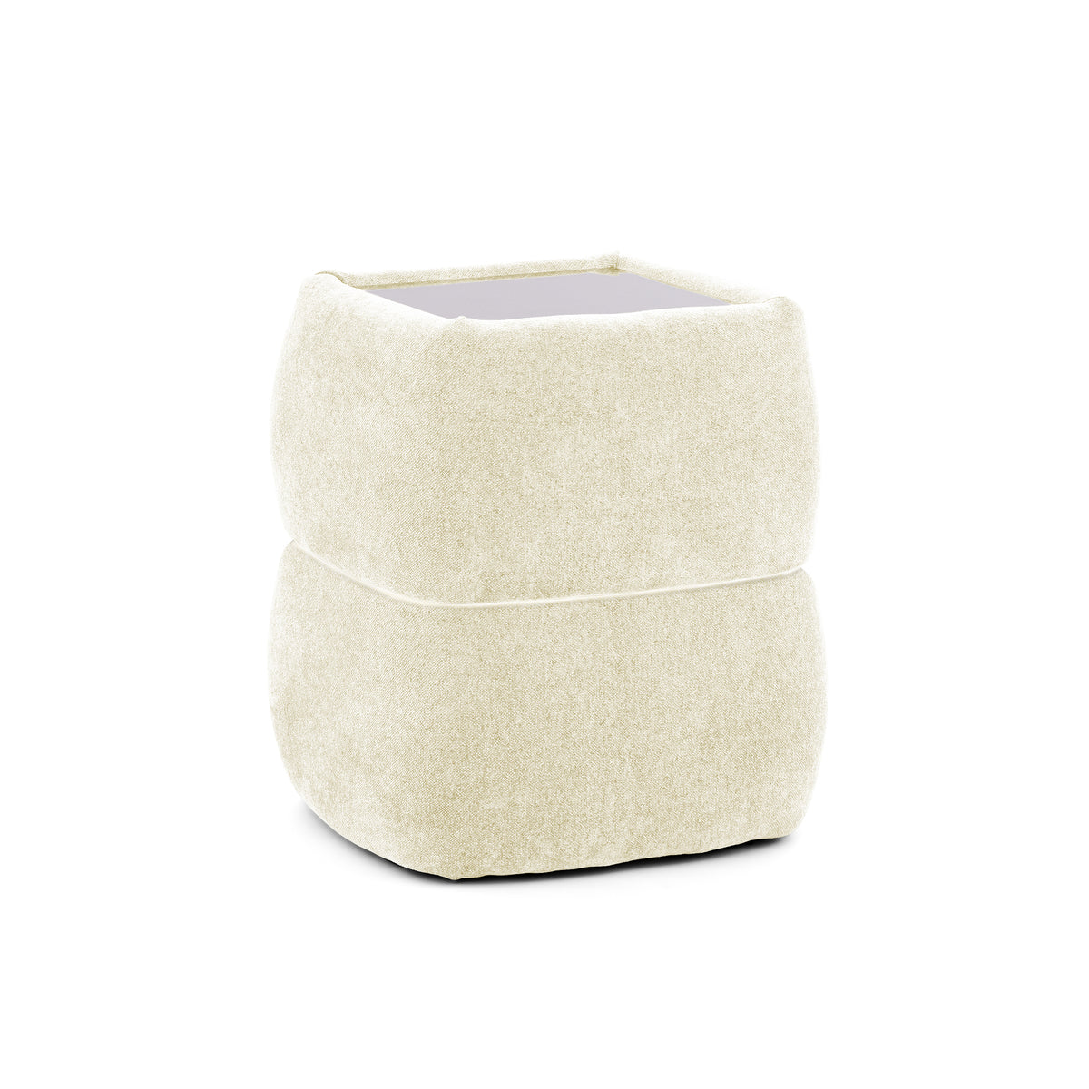 Puffra Bedside Table 47x53 Without Drawers, Minimalist Style – Sandy Cream (DOHA 02)