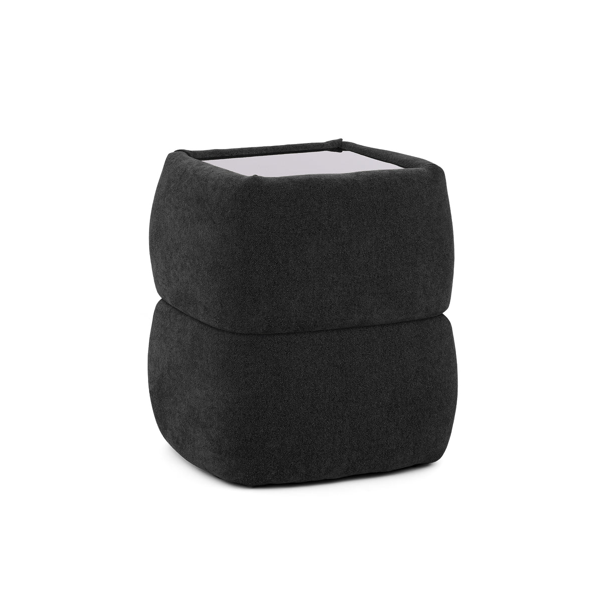 Puffra Bedside Table 47x53 Without Drawers, Minimalist Style – Night Onyx (DOHA 22)