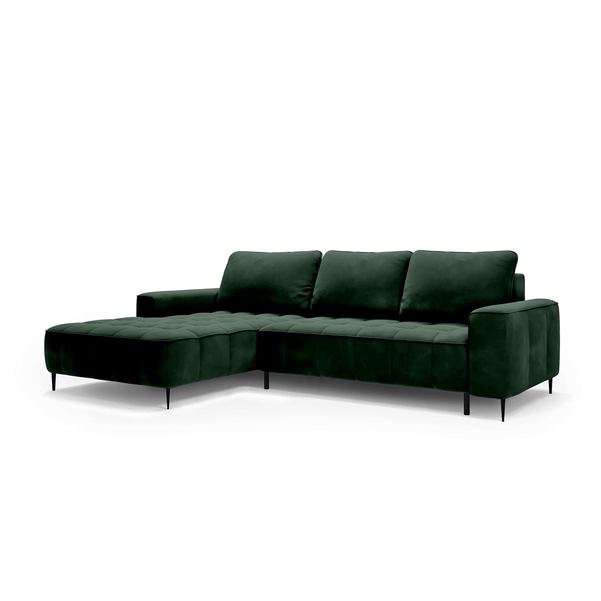 Francessco Corner Sofa with Bedding Storage 280 cm, Elegant Style – Left-Sided, Green Gloom (SALVADOR 07)