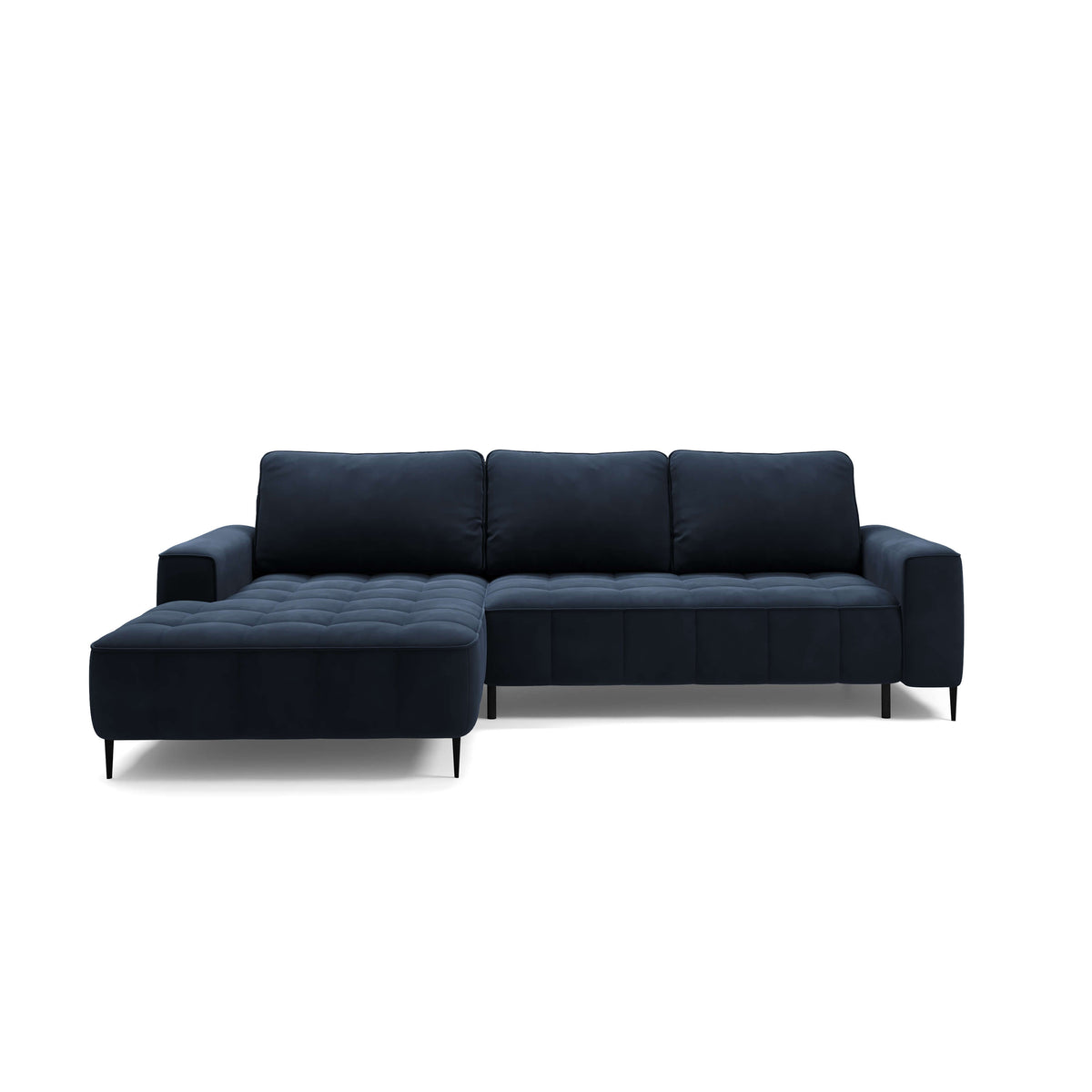 Francessco Corner Sofa with Bedding Storage 280 cm, Elegant Style – front view, right-hand version