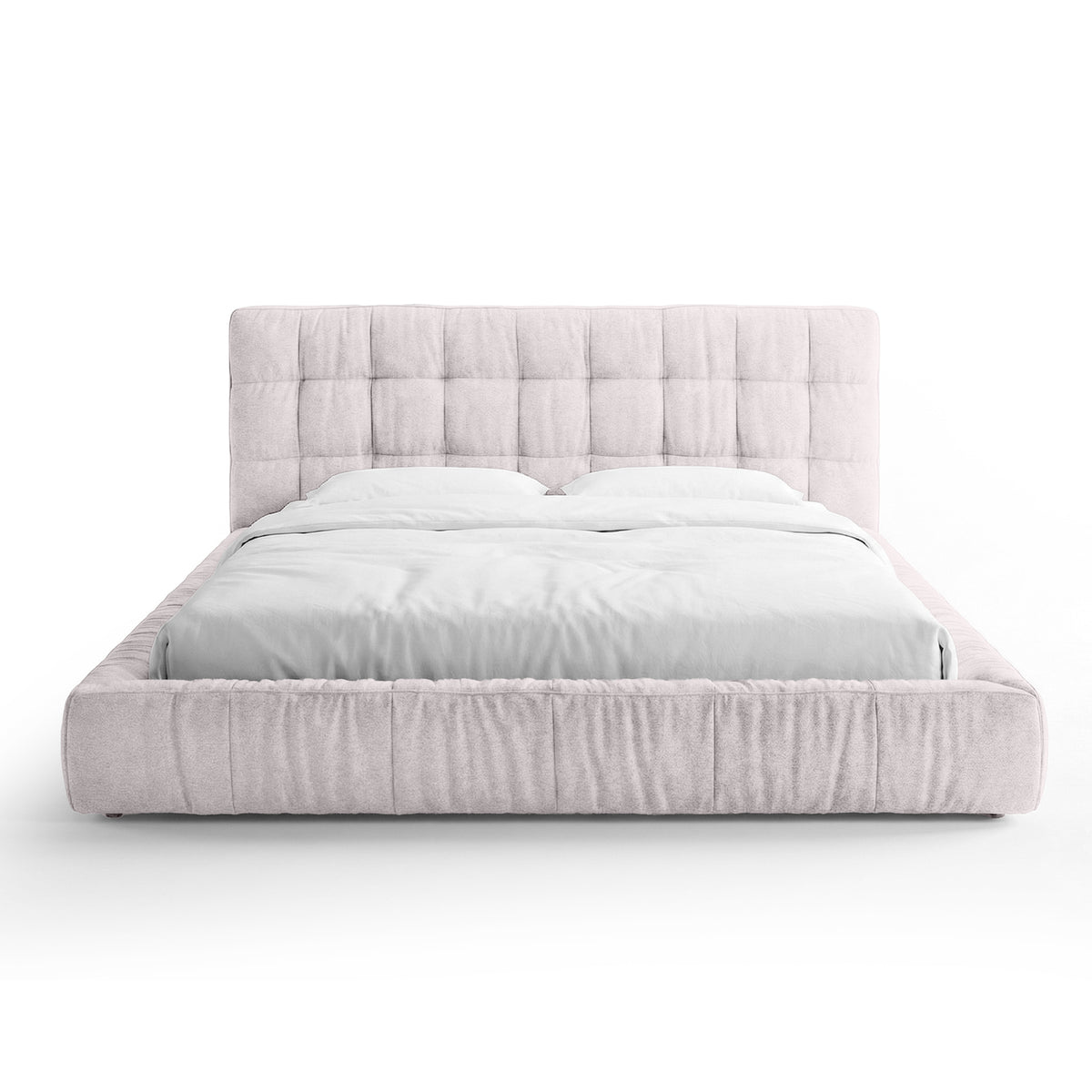 Gestoffeerd bed met capitonering en laag frame in moderne stijl | Talaro 160x200 Rozenporselein (GOLDEN 50)