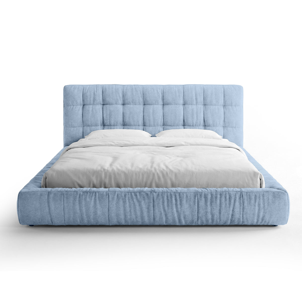 Gestoffeerd bed met capitonnage en laag frame in moderne stijl | Talaro 200x200 Azuren IJs (GOLDEN 72)