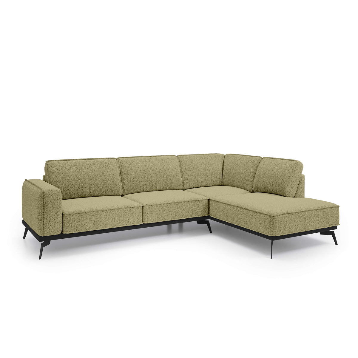 Rosalia Premium Corner Sofa 293 cm, Modern Style – Right-Sided, Golden Linen (ARAGON 35)