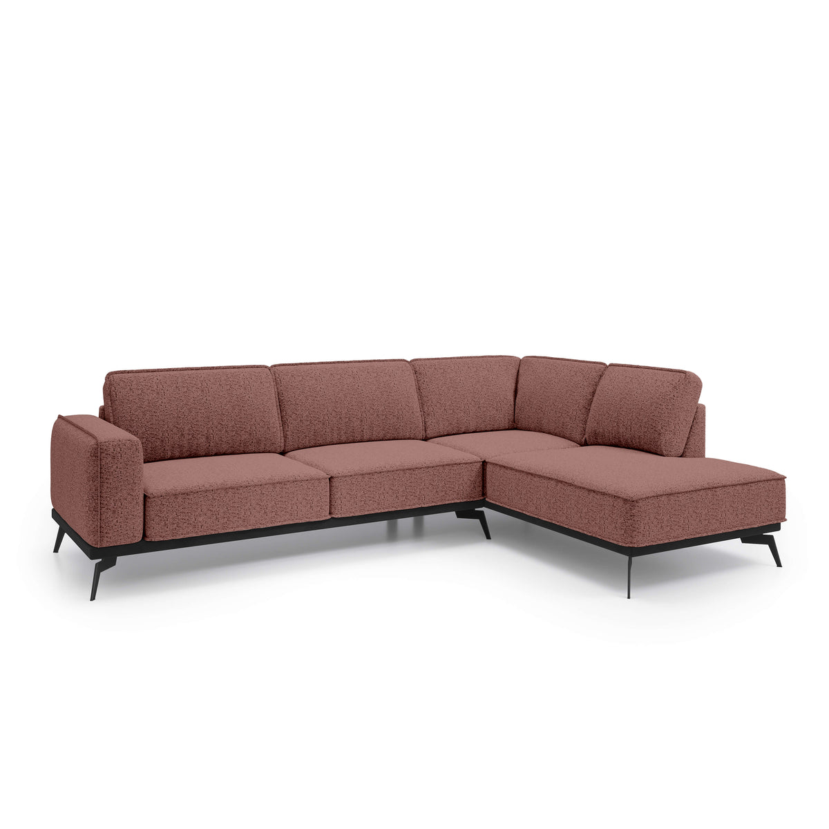 Rosalia Premium Corner Sofa 293 cm, Modern Style – Right-Sided, Ruby Sepia (ARAGON 59)