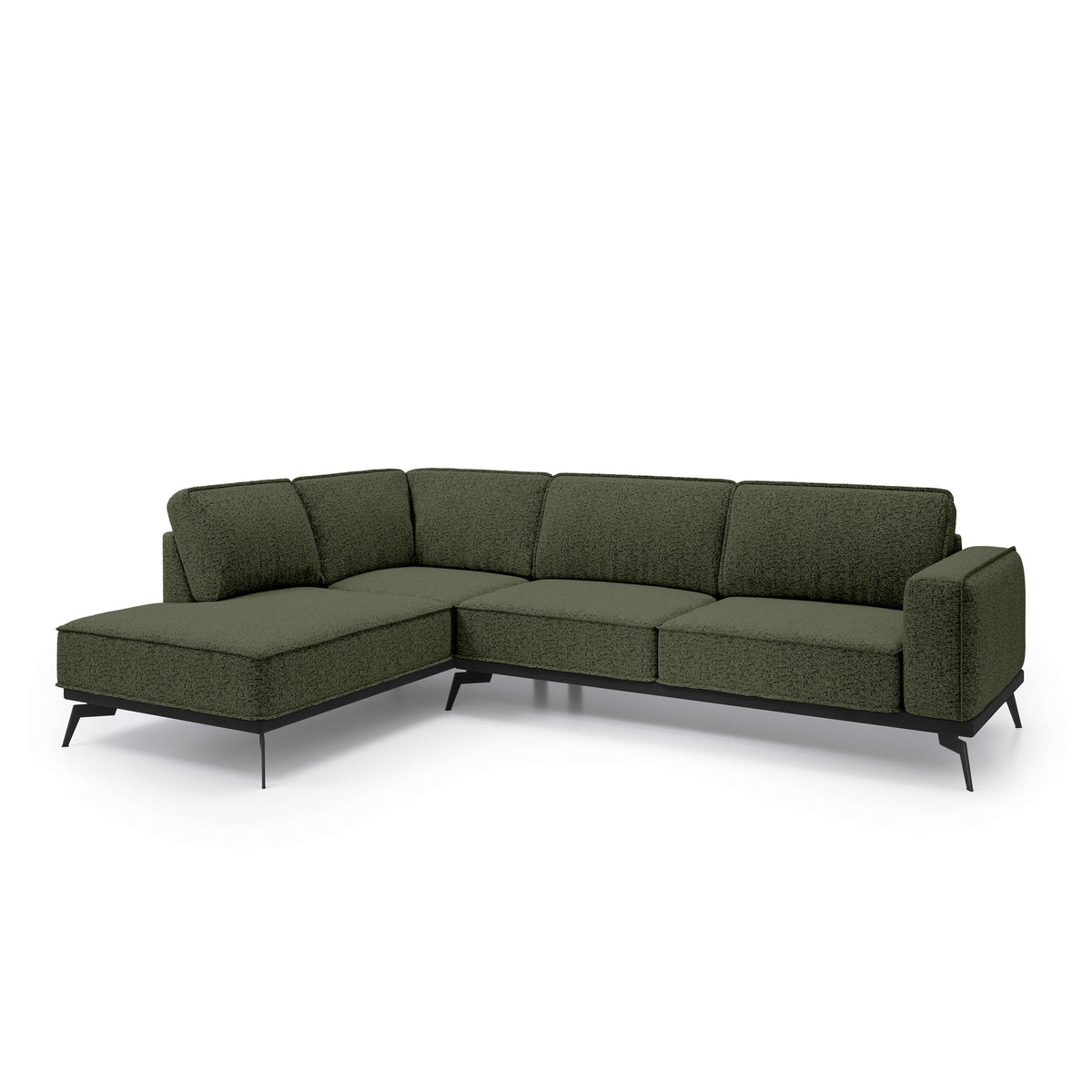 Rosalia Premium Corner Sofa 293 cm, Modern Style – Left-Sided, Yew Green (ARAGON 39)