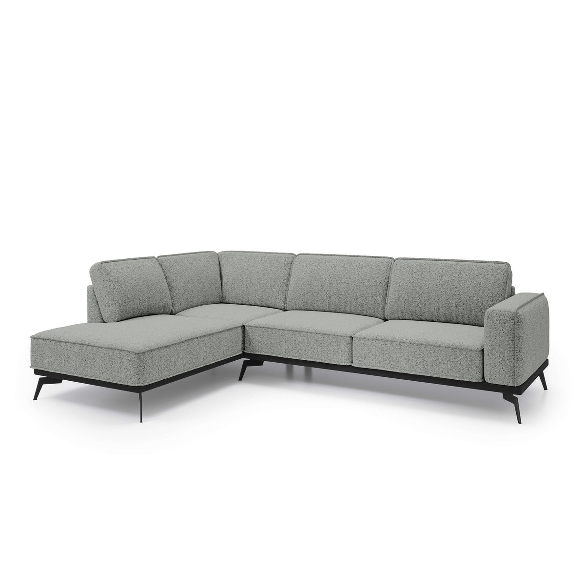 Rosalia Premium Corner Sofa 293 cm, Modern Style – Left-Sided, Steel Gray (ARAGON 83)