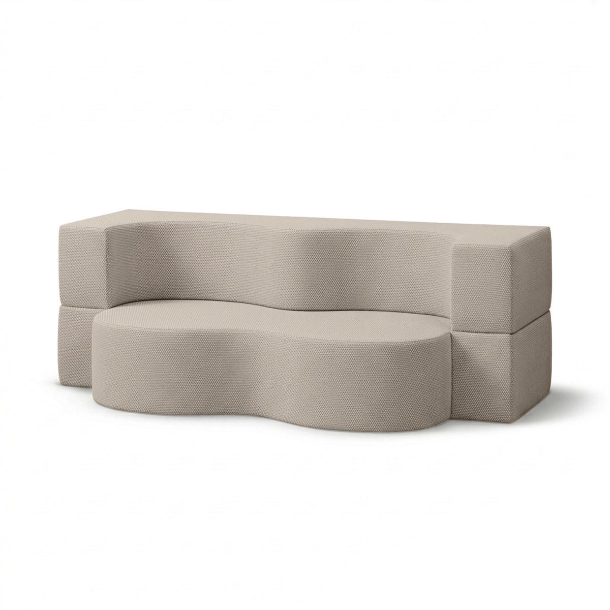 Moderne loungesofa van schuimstof met slaapfunctie, Harris-stof | Kamelia Parelzand (HARRIS 7523)