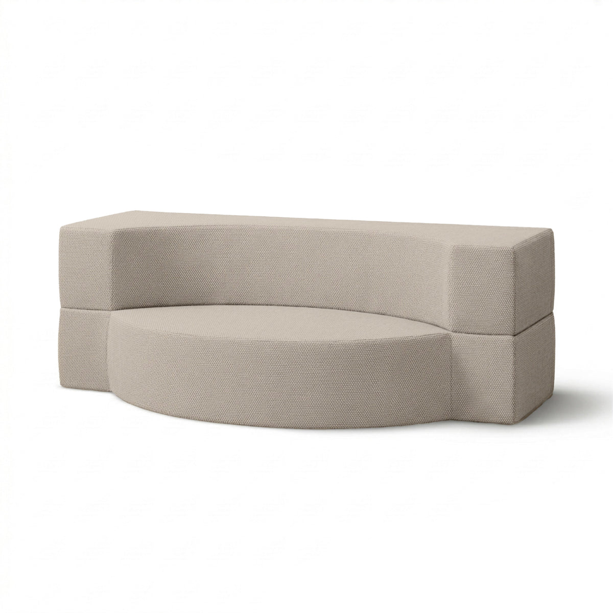 Lunaria Outdoor Foam Sofa 200x100x70 cm in Japandi Style in Harris Outdoor Fabric – Pearl Sand (HARRIS 7523)