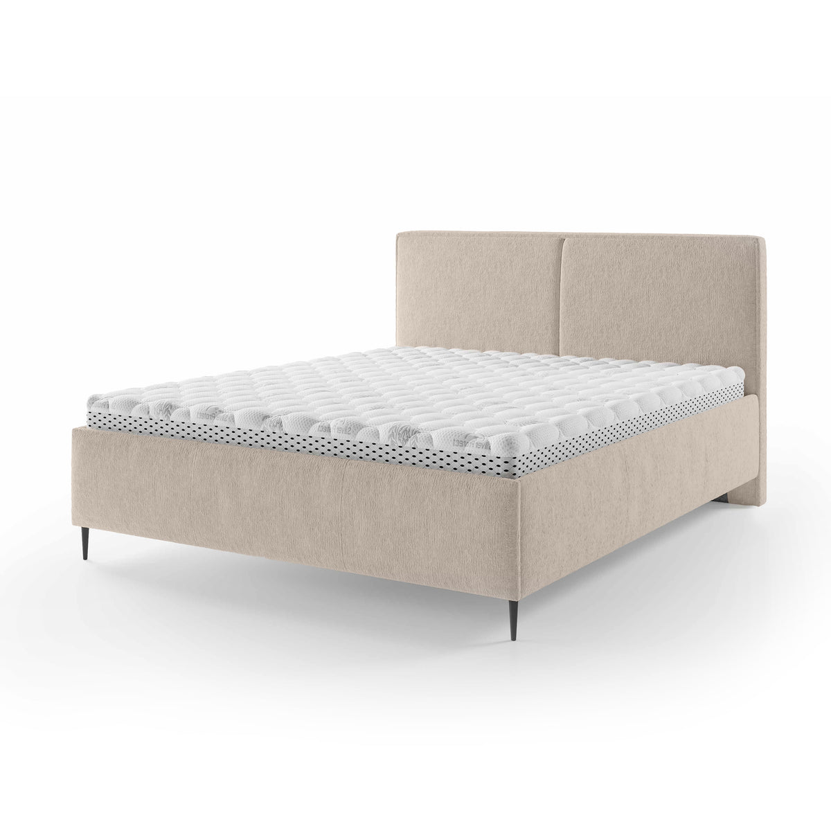 Hatti Upholstered Ottoman Bed with Storage, Minimalist Style – Creamy Fluff (PERFECT HARMONY 02), 180x200