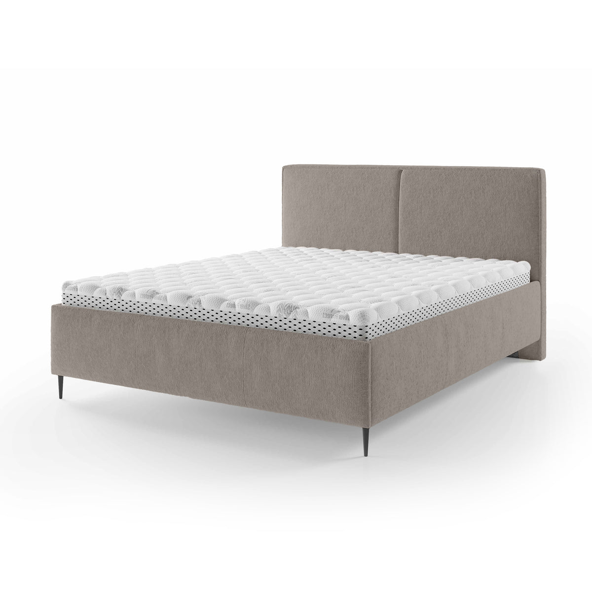 Hatti Upholstered Ottoman Bed with Storage, Minimalist Style – Ashen Curtain (PERFECT HARMONY 04), 180x200